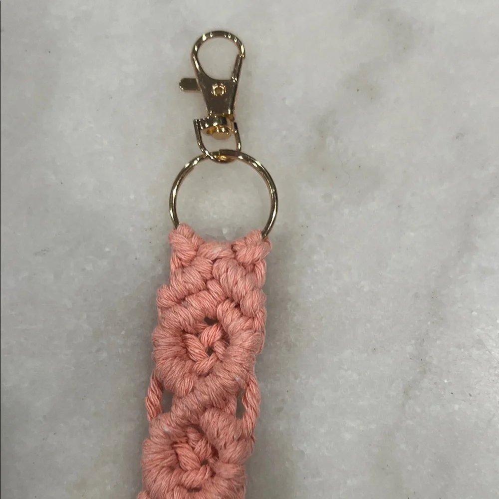 Elegant Pink Macrame Key Holder